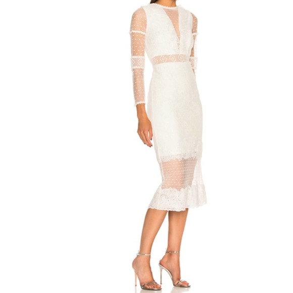 Alexis Elize Dress Dotted White Lace - Picture 2 of 15